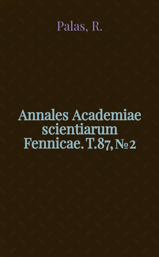 Annales Academiae scientiarum Fennicae. T.87, №2 : Die Erustration in persönlichkeitspsychologischer Beleuchtung