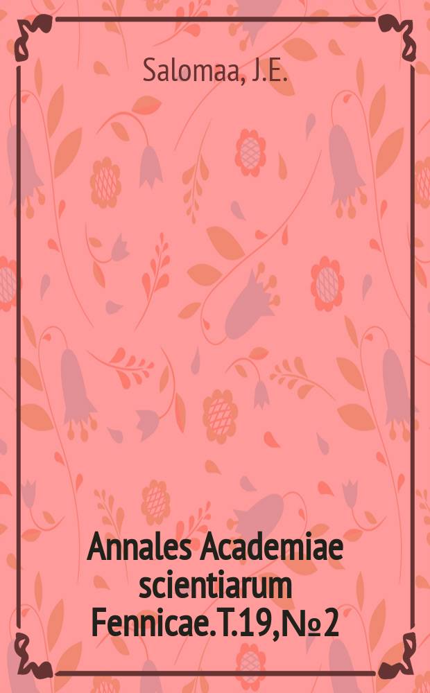 Annales Academiae scientiarum Fennicae. T.19, №2 : The Category of relation