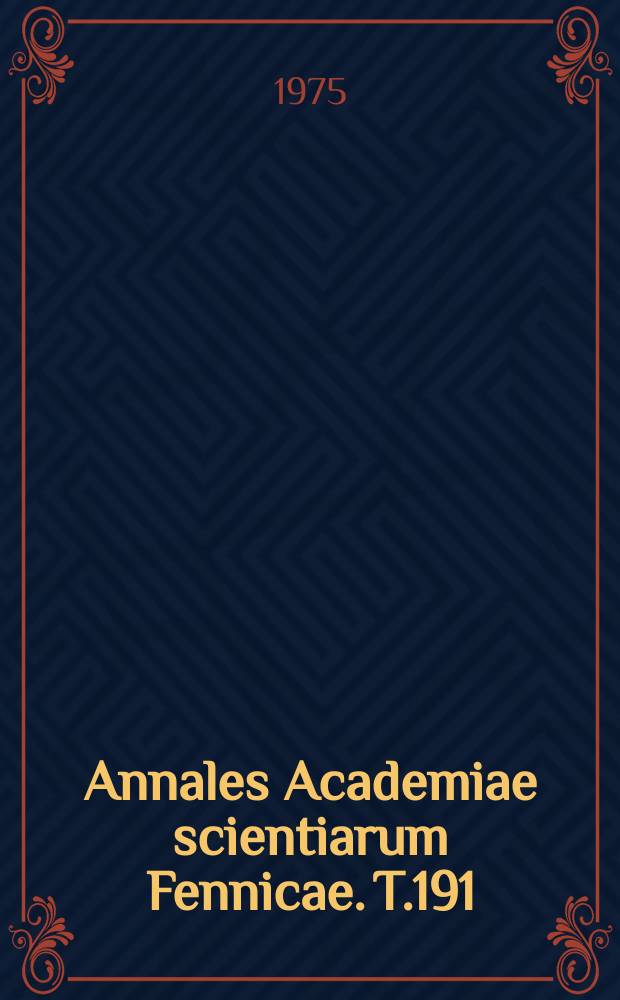 Annales Academiae scientiarum Fennicae. T.191 : A systems theoretical approach to the analysis ...