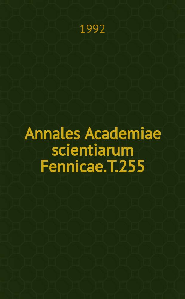 Annales Academiae scientiarum Fennicae. T.255 : Work, family and well-being...