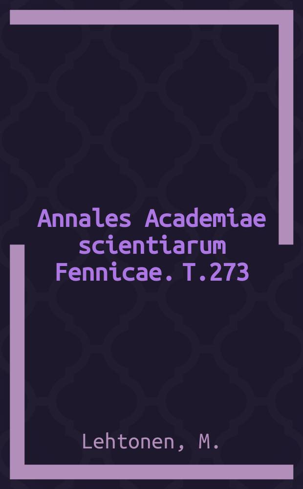 Annales Academiae scientiarum Fennicae. T.273 : Etudes sur le romantisme français