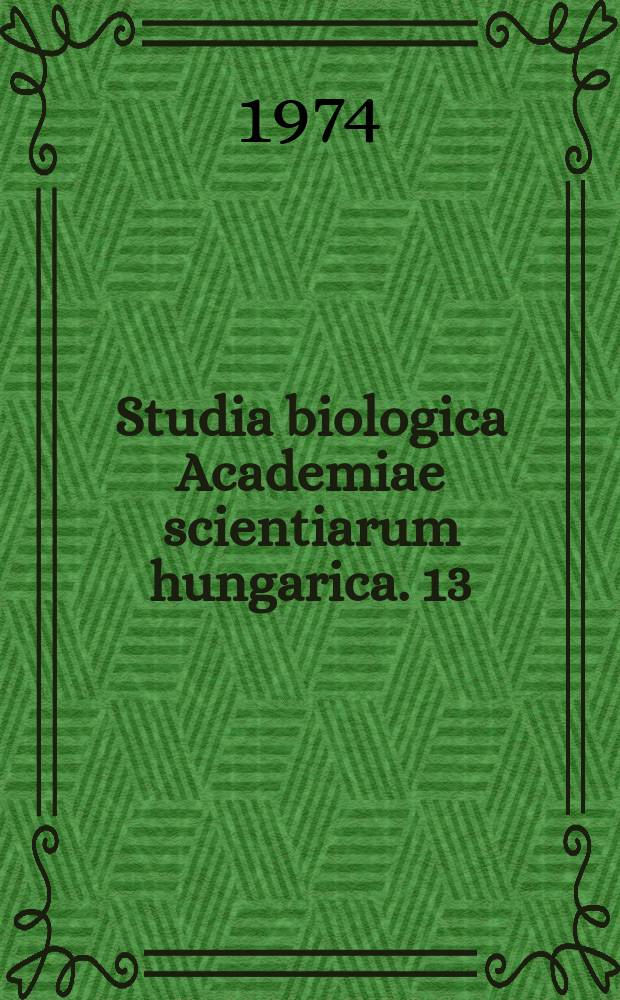 Studia biologica Academiae scientiarum hungarica. 13 : Paleogene fossil sporomorphs of the Bakony mountains