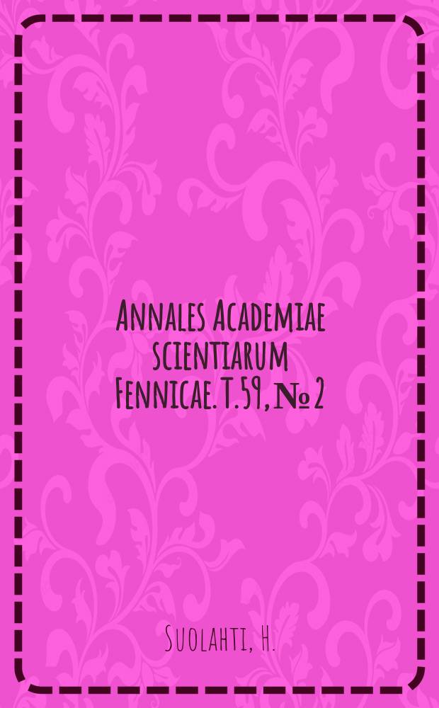 Annales Academiae scientiarum Fennicae. T.59, №2 : Das Spruchgedicht von Salomon und Markolf