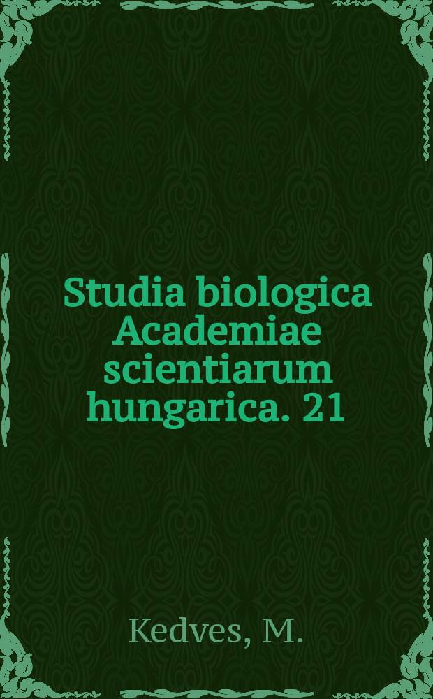 Studia biologica Academiae scientiarum hungarica. 21 : Paleogene fossil sporomorphs of the Bacony Mountains