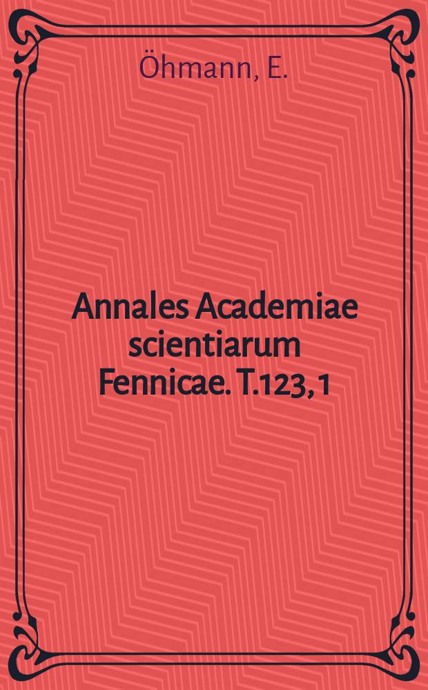 Annales Academiae scientiarum Fennicae. T.123, 1 : Über hyperkorrekte Lautformen