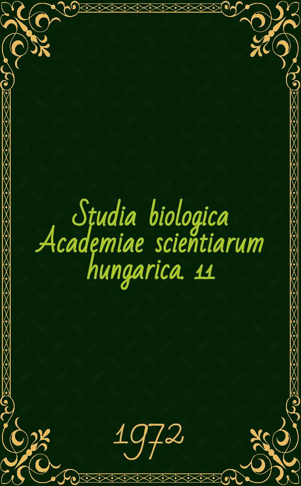 Studia biologica Academiae scientiarum hungarica. 11 : Regulation of mast-cell formation