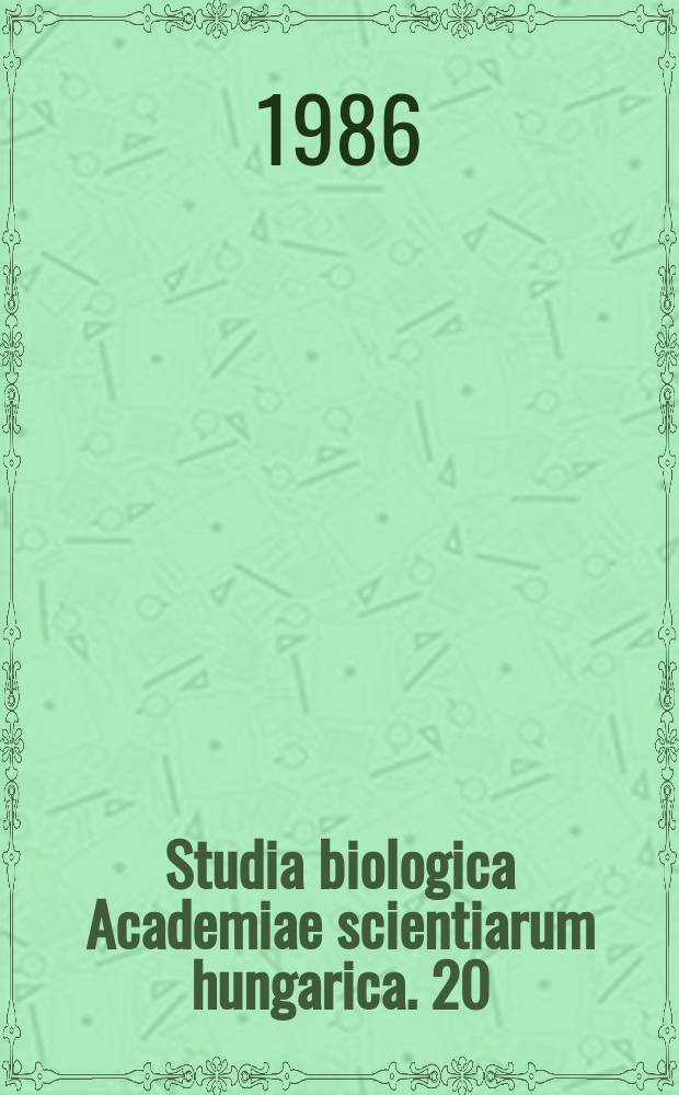 Studia biologica Academiae scientiarum hungarica. 20 : Introduction to the palynology of pre-quaternary ...
