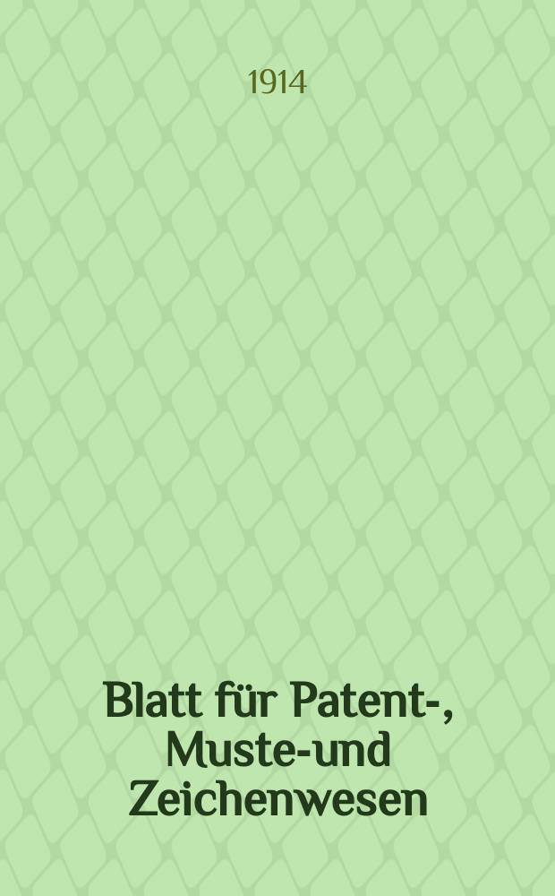 Blatt für Patent-, Muster- und Zeichenwesen