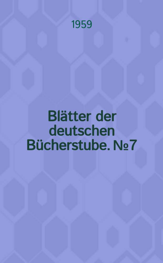 Blätter der deutschen Bücherstube. №7 : Beatrice Zweig