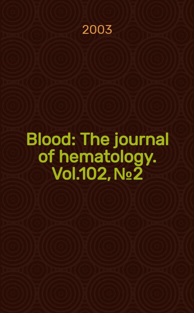 Blood : The journal of hematology. Vol.102, №2