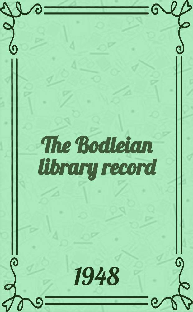 The Bodleian library record