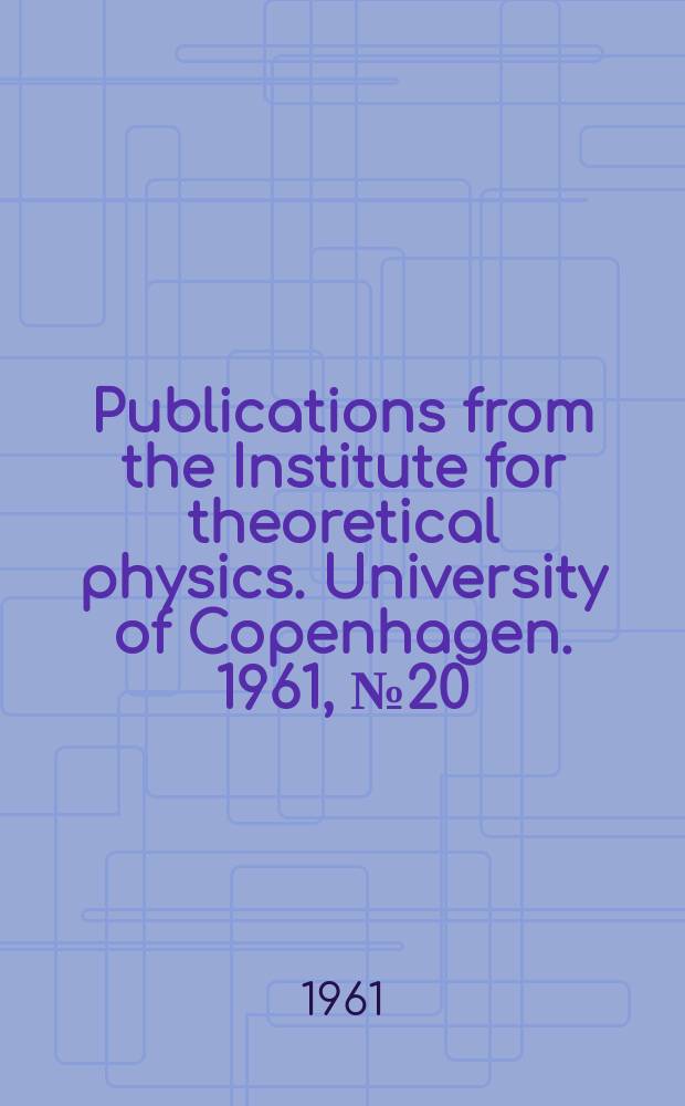 Publications from the Institute for theoretical physics. University of Copenhagen. 1961, №20 : Directional correlation measurements in Hf¹⁷⁸