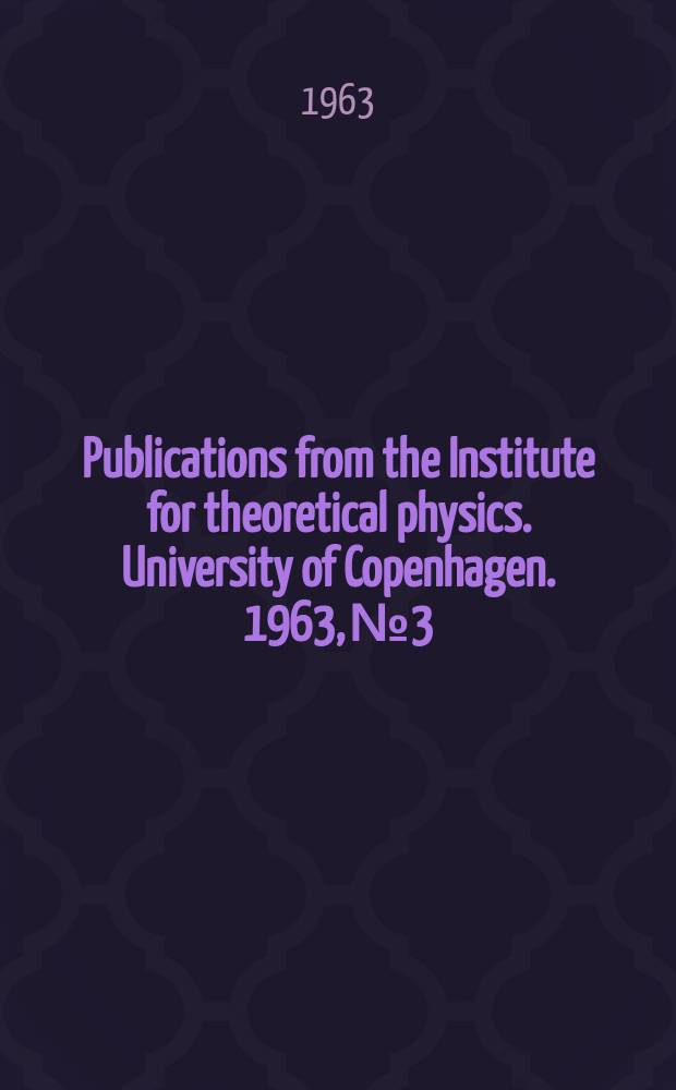 Publications from the Institute for theoretical physics. University of Copenhagen. 1963, №3 : Resonant behaviour in Large-angle (ρ, α) and (α, ρ) data