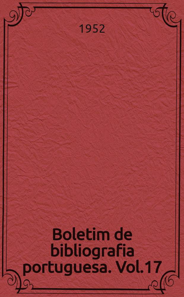 Boletim de bibliografia portuguesa. Vol.17 : 1951