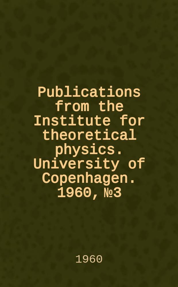 Publications from the Institute for theoretical physics. University of Copenhagen. 1960, №3 : Inelastic scattering from odd-mass rare earths