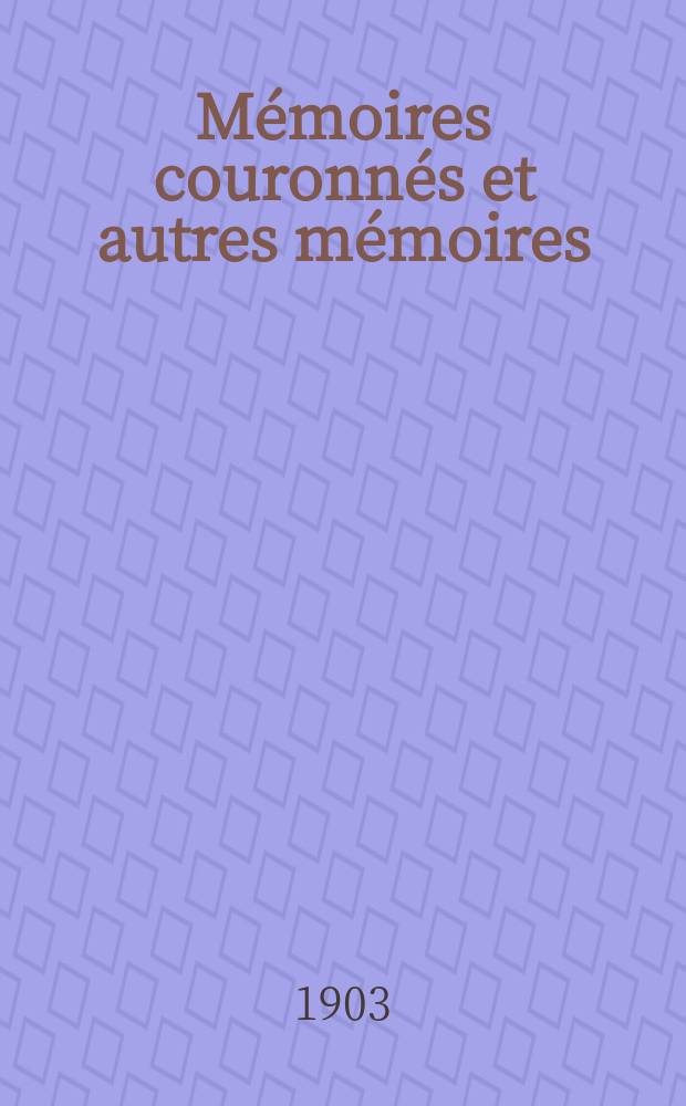 M&eacute;moires couronn&eacute;s et autres m&eacute;moires : Publ. par l'Acad. r. de m&eacute;decine de Belgique. Collection in - 8⁰. T.18, Fasc.4 : Contribution a l'&eacute;tude du m&eacute;canisme de l'immunit&eacute; naturelle contre la bact&eacute;ridie charbonneuse