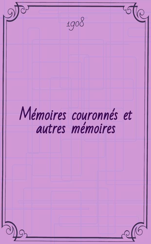 Mémoires couronnés et autres mémoires : Publ. par l'Acad. r. de médecine de Belgique. Collection in - 8⁰. T.20, Fasc.1 : Contribution a l'étude de la digestion et de la résorption des protéines dans l'estomac et dans l'intestin grêle chez le chien