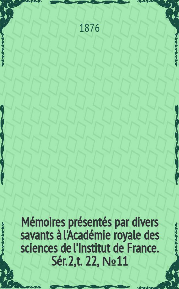 Mémoires présentés par divers savants à l'Académie royale des sciences de l'Institut de France. Sér. 2, t. 22, № 11 : Nouveaux procédés d'analyse médiate des roches