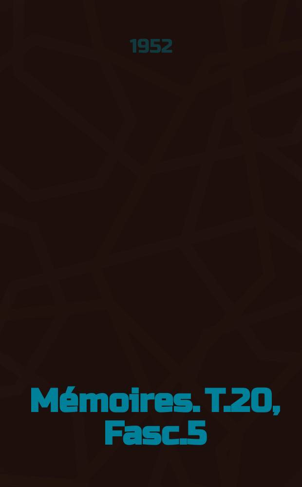 Mémoires. T.20, Fasc.5 : Contribution à la connaissance pétrographique et géologique de la partie occidentale du Bas-Uéle(Congo Belge) et à la métallogénie des gisements aurifères de cette région