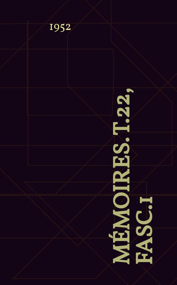 Mémoires. T.22, Fasc.1 : La situation psychiatrique au Congo et au Ruanda-Urundi en 1950-1951