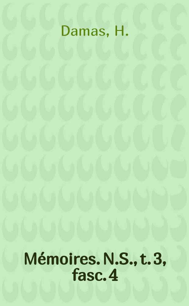 Mémoires. N.S., t. 3, fasc. 4 : Étude limnologique de quelques lacs ruandais