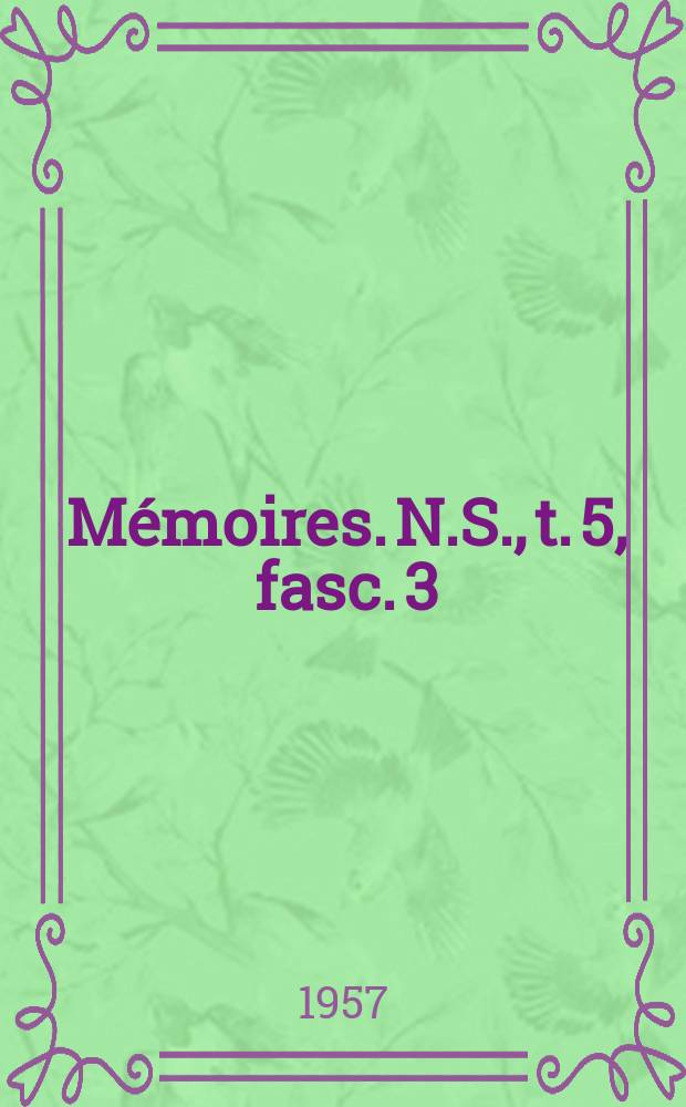 Mémoires. N.S., t. 5, fasc. 3 : Quelques algues des rapides de la Ruzizi à Bugarama (Ruanda-Urundi)