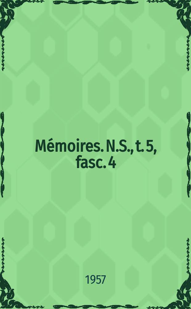 Mémoires. N.S., t. 5, fasc. 4 : Sur l'état actuel du problème des bilharzioses en Afrique centrale et tout particulièrement au Congo belge