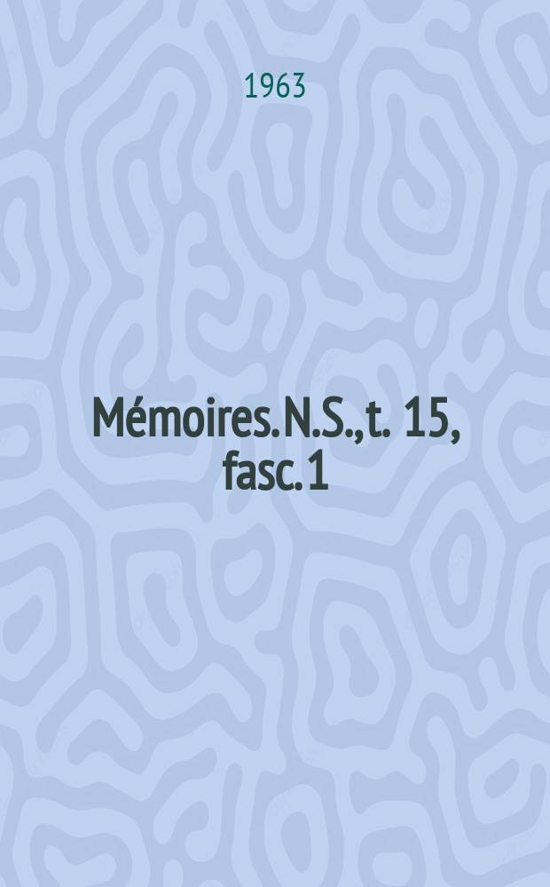 Mémoires. N.S., t. 15, fasc. 1 : Modèles géographiques pour l'espace rural africain