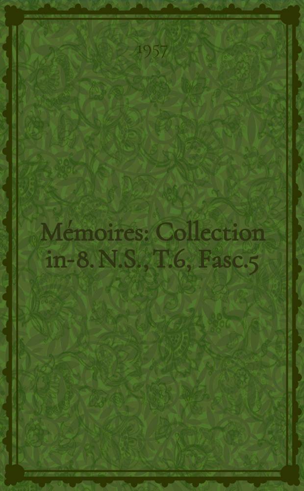 Mémoires : Collection in-8. N.S., T.6, Fasc.5 : Étude socioéconomique du centre extra-coutumier d'Usumbura