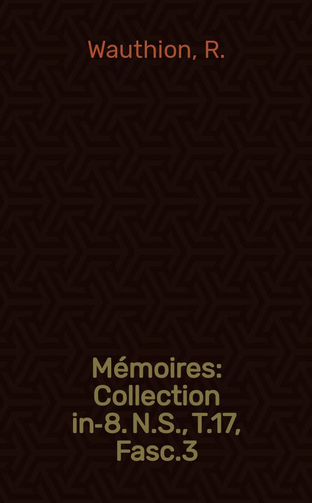 Mémoires : Collection in-8. N.S., T.17, Fasc.3 : Le Congo belge à un tournant