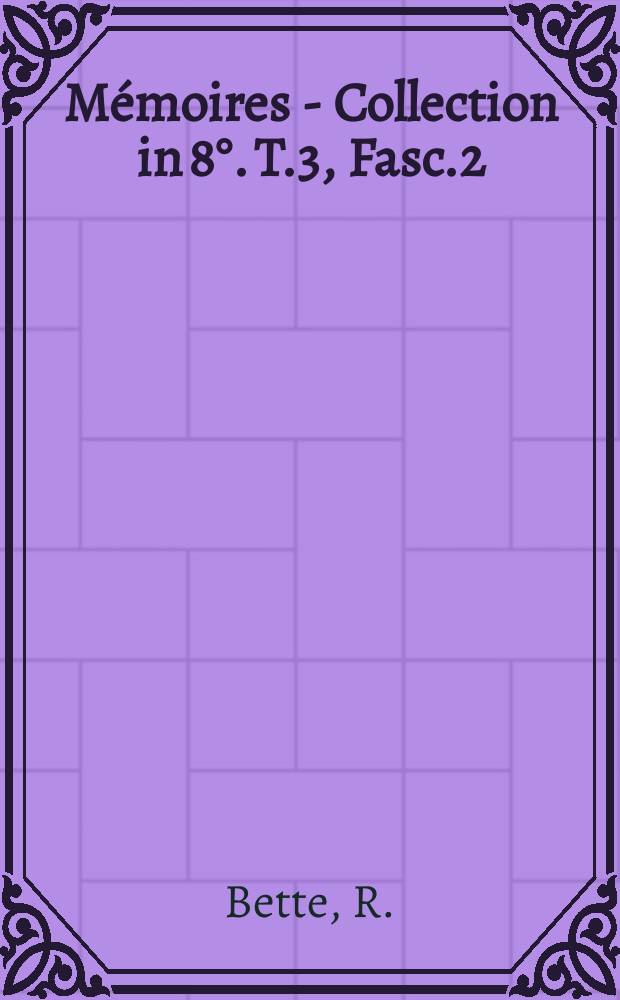 M&eacute;moires - Collection in 8&deg;. T.3, Fasc.2 : Am&eacute;nagement hydro&eacute;lectrique complet de la Lufira a "Chutes Cornet" par r&eacute;gularisation de la rivi&egrave;re