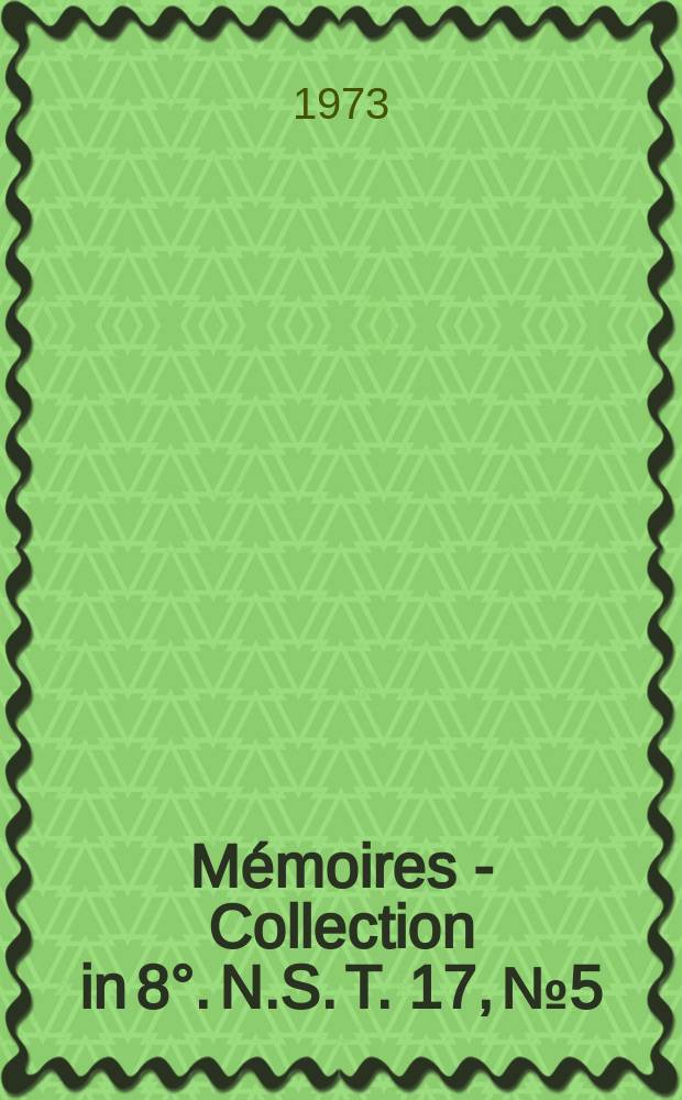 Mémoires - Collection in 8°. N.S.[T.] 17, №5 : Transport d'énergie...