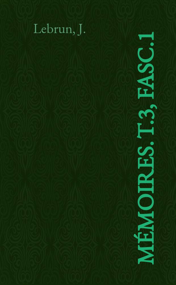 Mémoires. T.3, Fasc.1 : Les espèces congolaises du genre Ficus L.