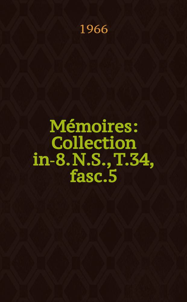Mémoires : Collection in-8. N.S., [T.]34, [fasc.]5 : Les sciences au Rwanda
