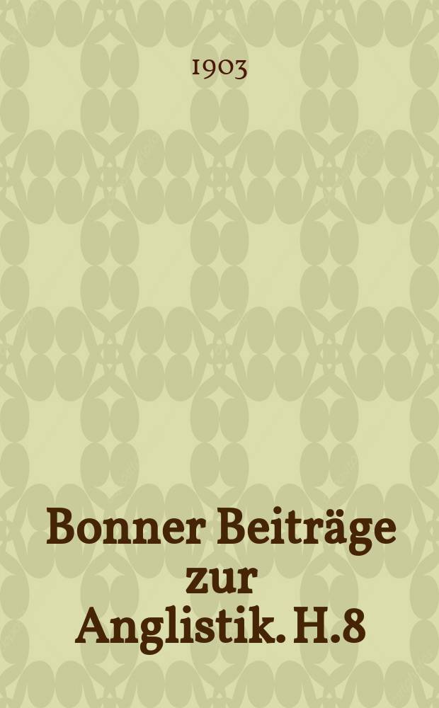 Bonner Beiträge zur Anglistik. H.8 : Die altenglischen Metra des Boetius