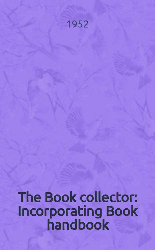 The Book collector : Incorporating Book handbook