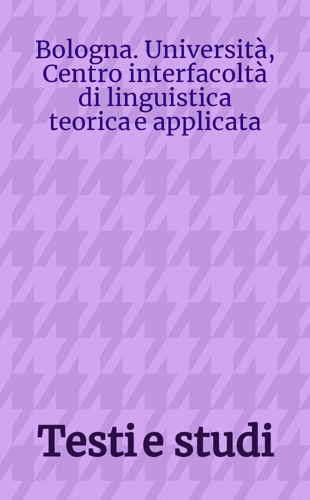 Testi e studi