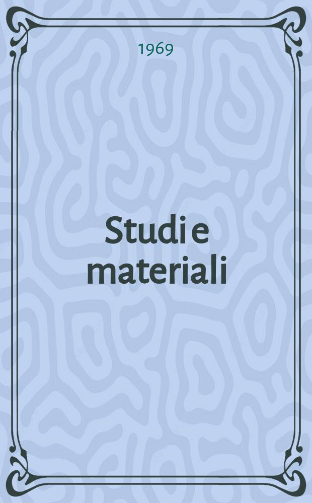 Studi e materiali
