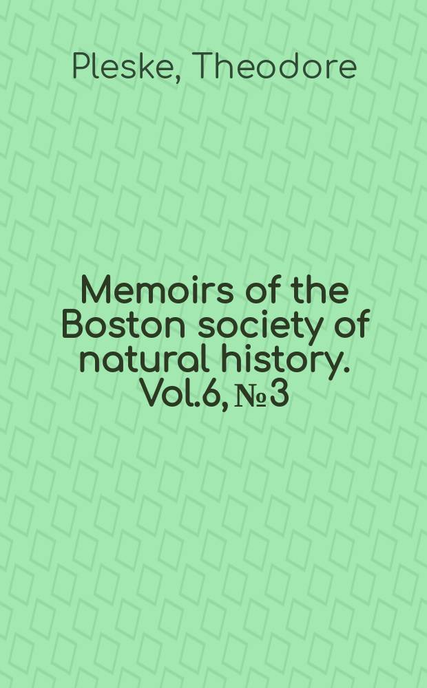 Memoirs of the Boston society of natural history. Vol.6, №3 : Birds of the Eurasian tundra