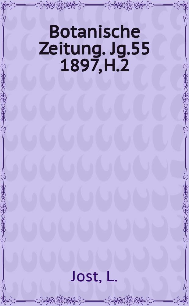 Botanische Zeitung. Jg.55 1897, H.2 : Ueber die periodischen Bewegungen der Blätter von Mimosa pudica im dunkeln Raume