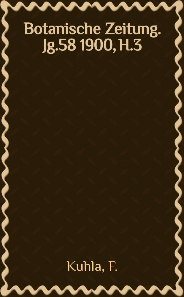 Botanische Zeitung. Jg.58 1900, H.3 : Due Plasmaverbindungen bei Viscum Album