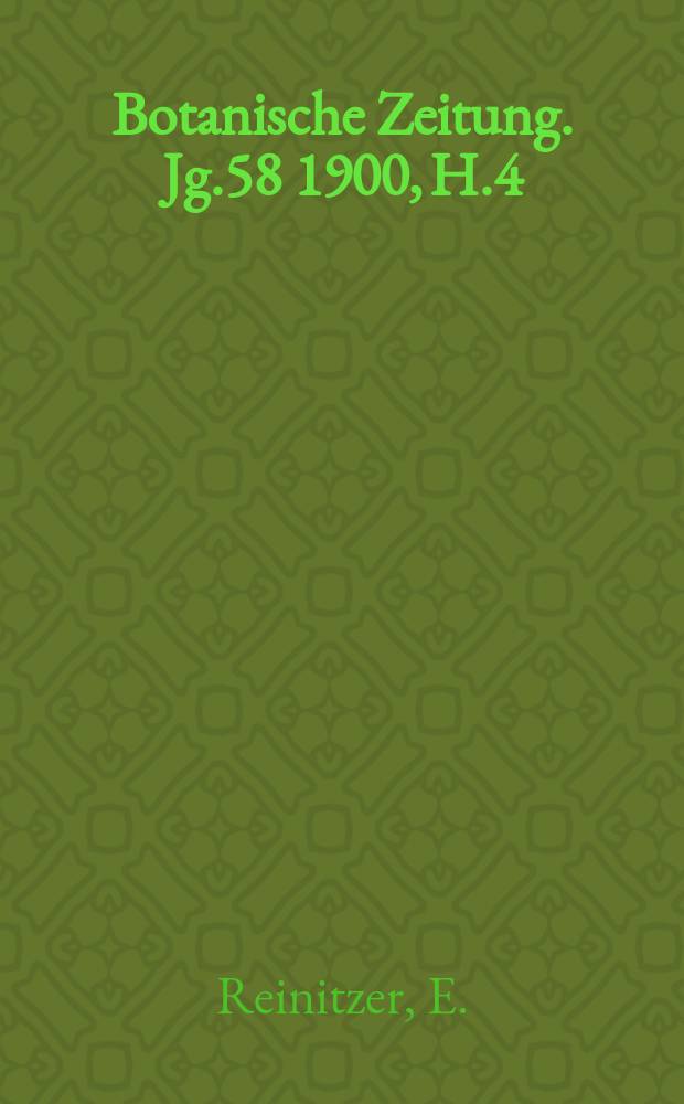 Botanische Zeitung. Jg.58 1900, H.4 : Ueber die Eignung der Huminsubstanzen zur Ernährung von Pilzen
