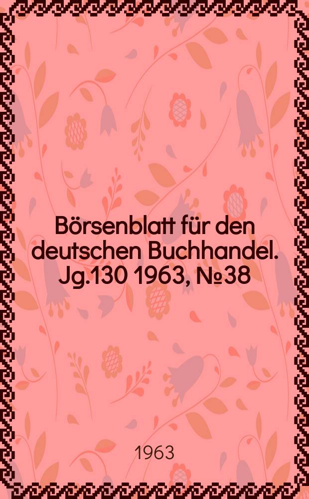 Börsenblatt für den deutschen Buchhandel. Jg.130 1963, №38