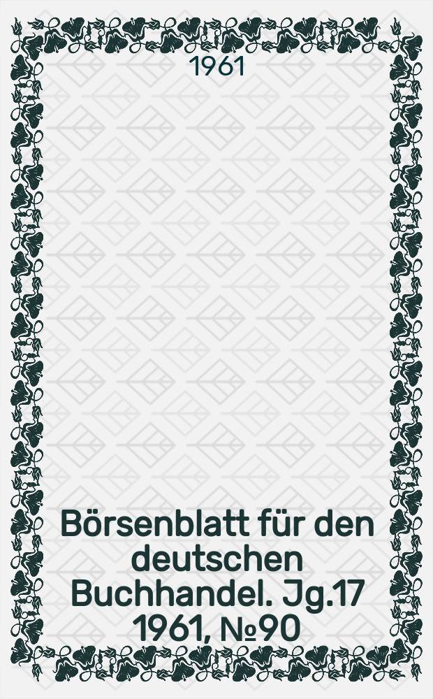 Börsenblatt für den deutschen Buchhandel. Jg.17 1961, №90