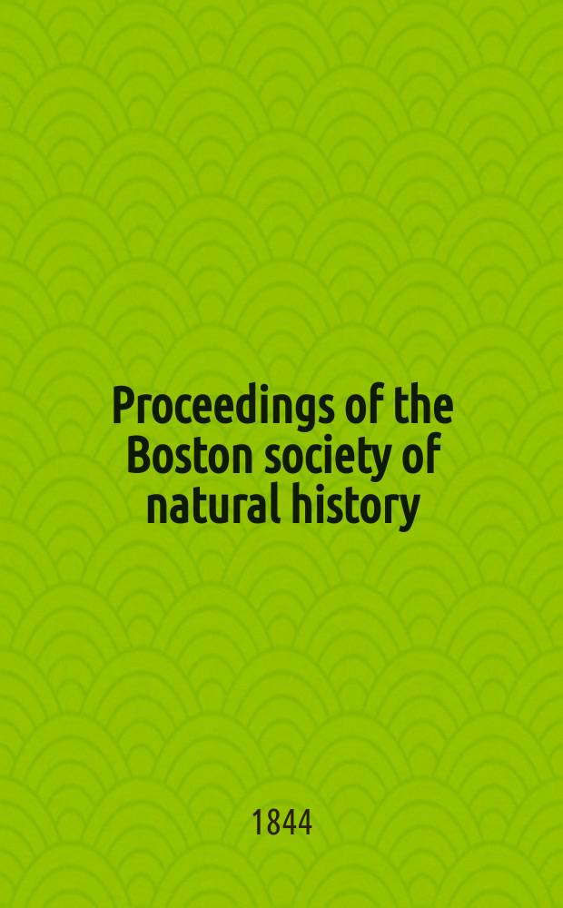 Proceedings of the Boston society of natural history