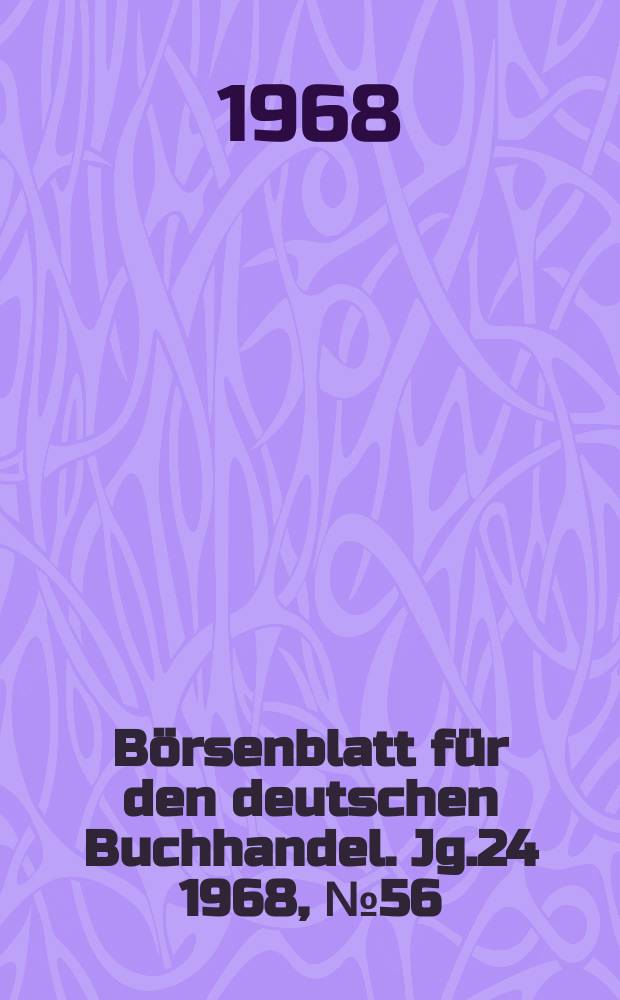 Börsenblatt für den deutschen Buchhandel. Jg.24 1968, №56