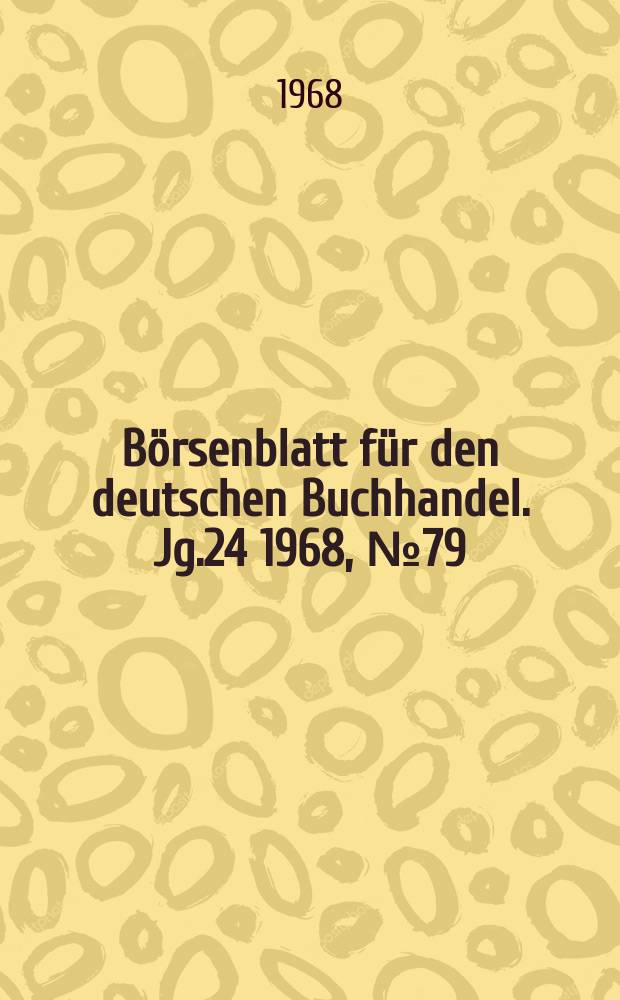 Börsenblatt für den deutschen Buchhandel. Jg.24 1968, №79