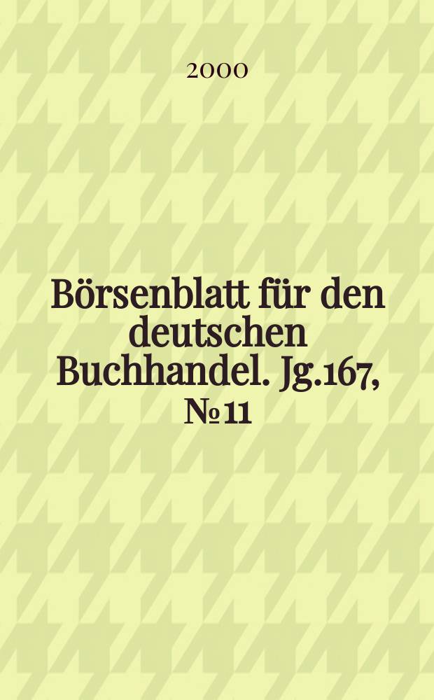 Börsenblatt für den deutschen Buchhandel. Jg.167, №11