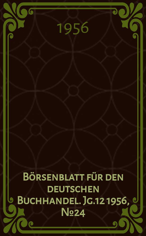 Börsenblatt für den deutschen Buchhandel. Jg.12 1956, №24