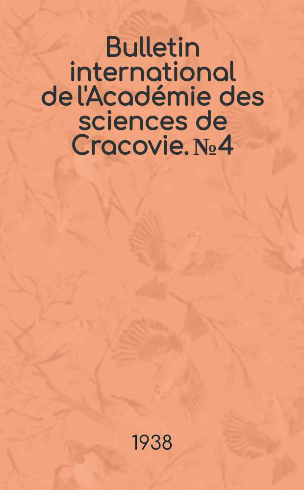 Bulletin international de l'Académie des sciences de Cracovie. №4 : L'art décoratif étrusque